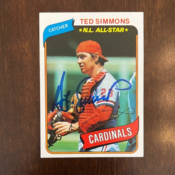 Ted Simmons Autographed Card - Picture 1 of 2